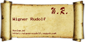 Wigner Rudolf névjegykártya